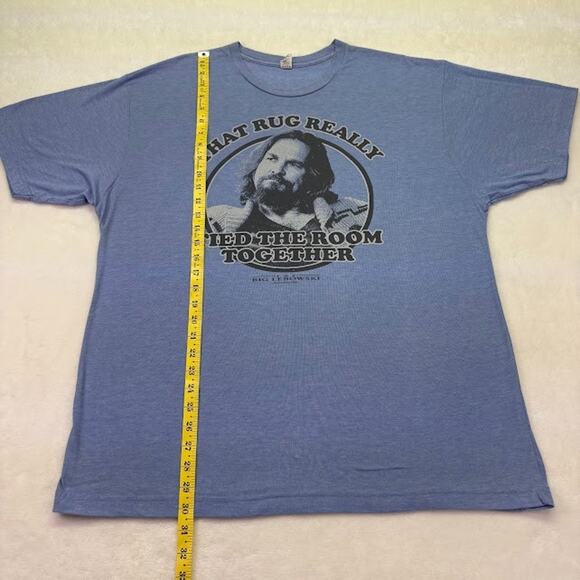 "Rug Really Tied Room Together" The Dude Big Lebowski Movie T Shirt Blue XL VTG - Picture 4 of 7